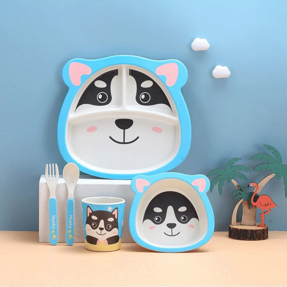 Animals Face 5Pcs Tableware Set . - TinyBo