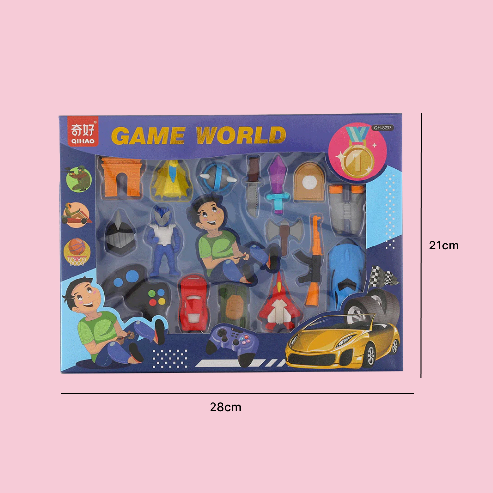 Game World Theme Eraser Set - TinyBo