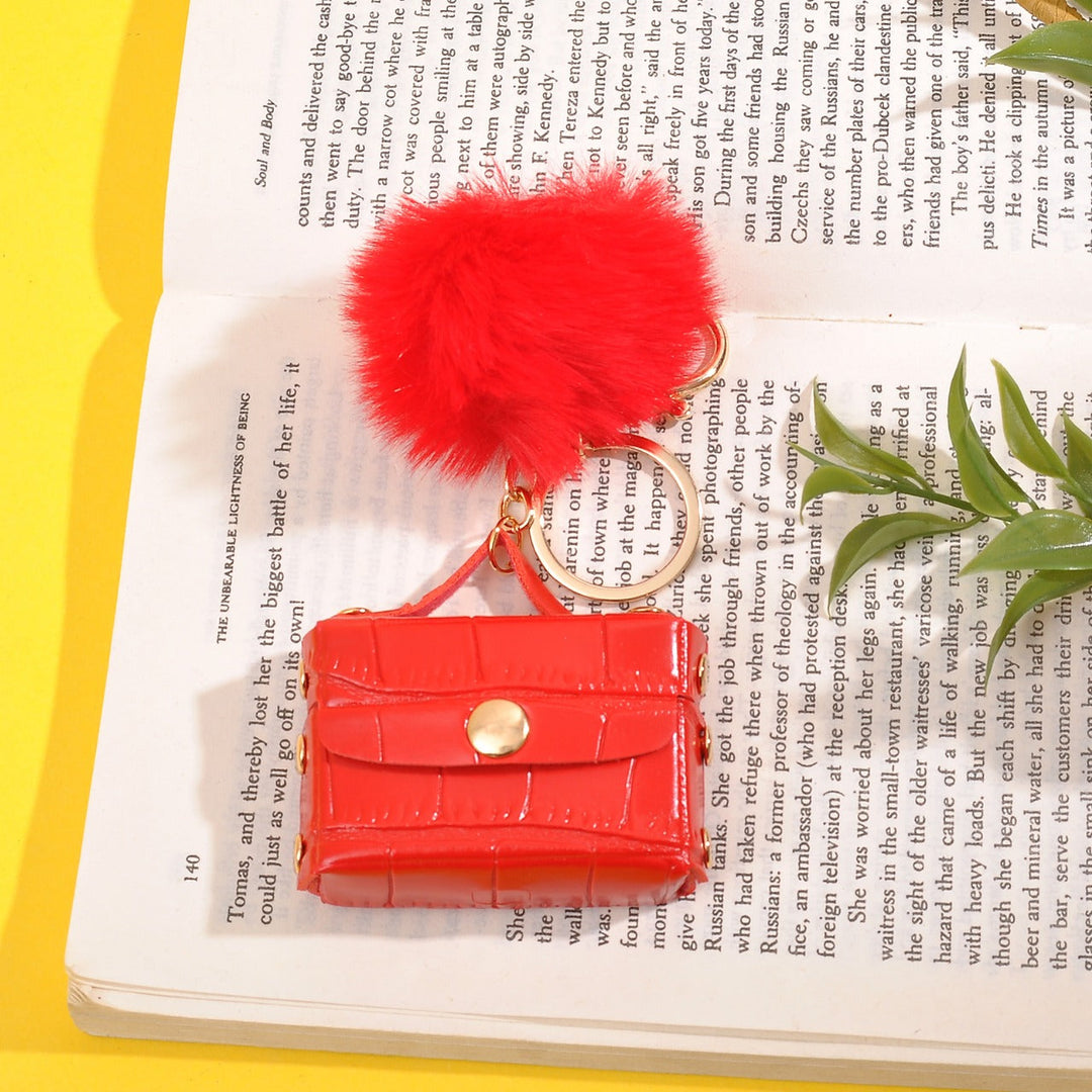 Pom Pom Mini Coin Pouch Keychain for Girls & Kids