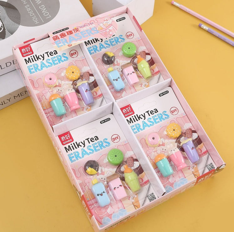 Yummy Milky Tea Erasers Set.