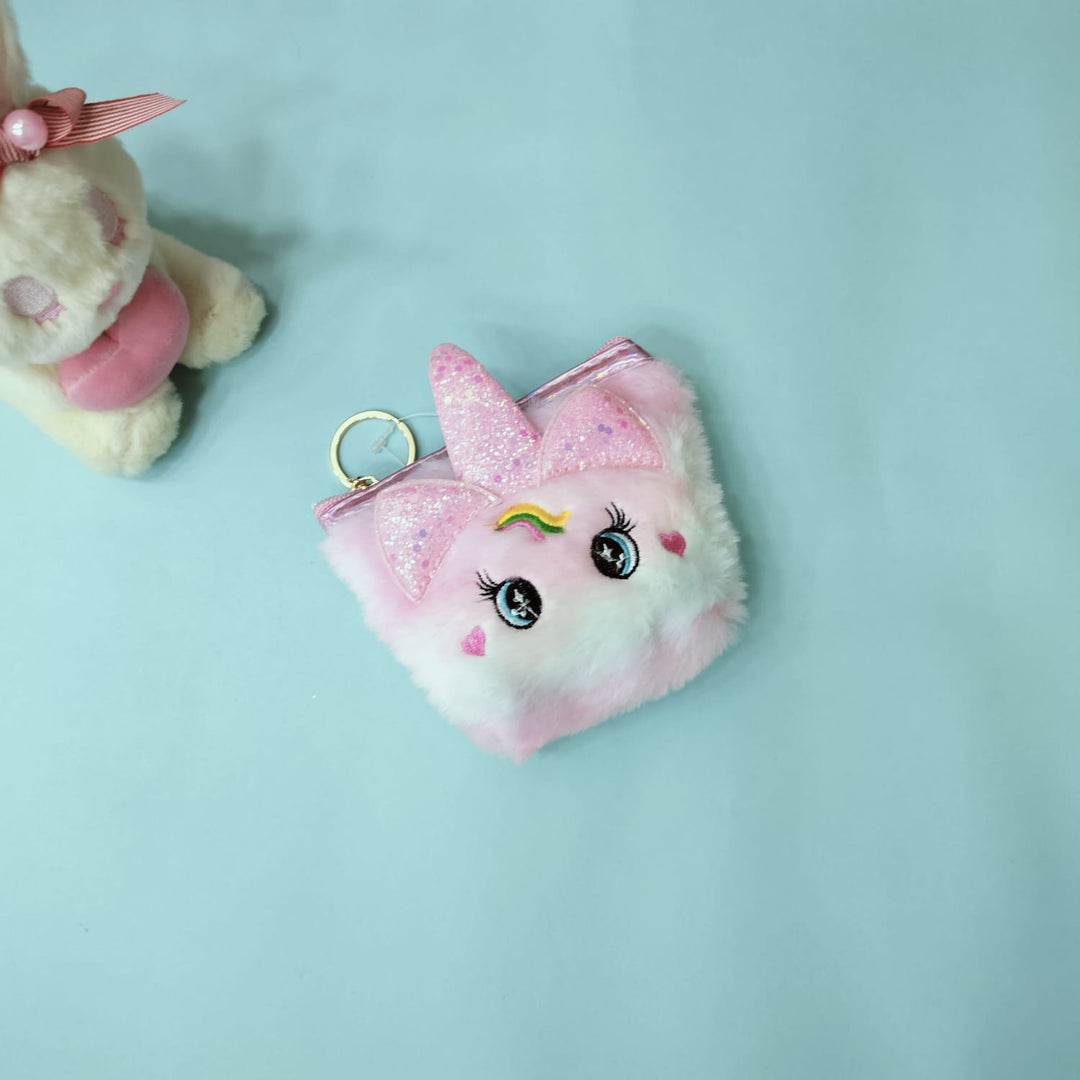 Unicorn Theme Coin Pouch With Keychain - TinyBo