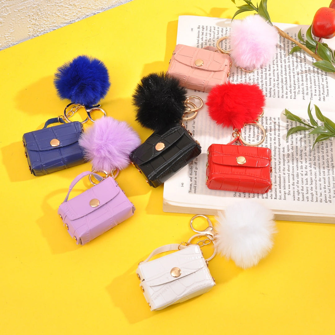 Pom Pom Mini Coin Pouch Keychain for Girls & Kids
