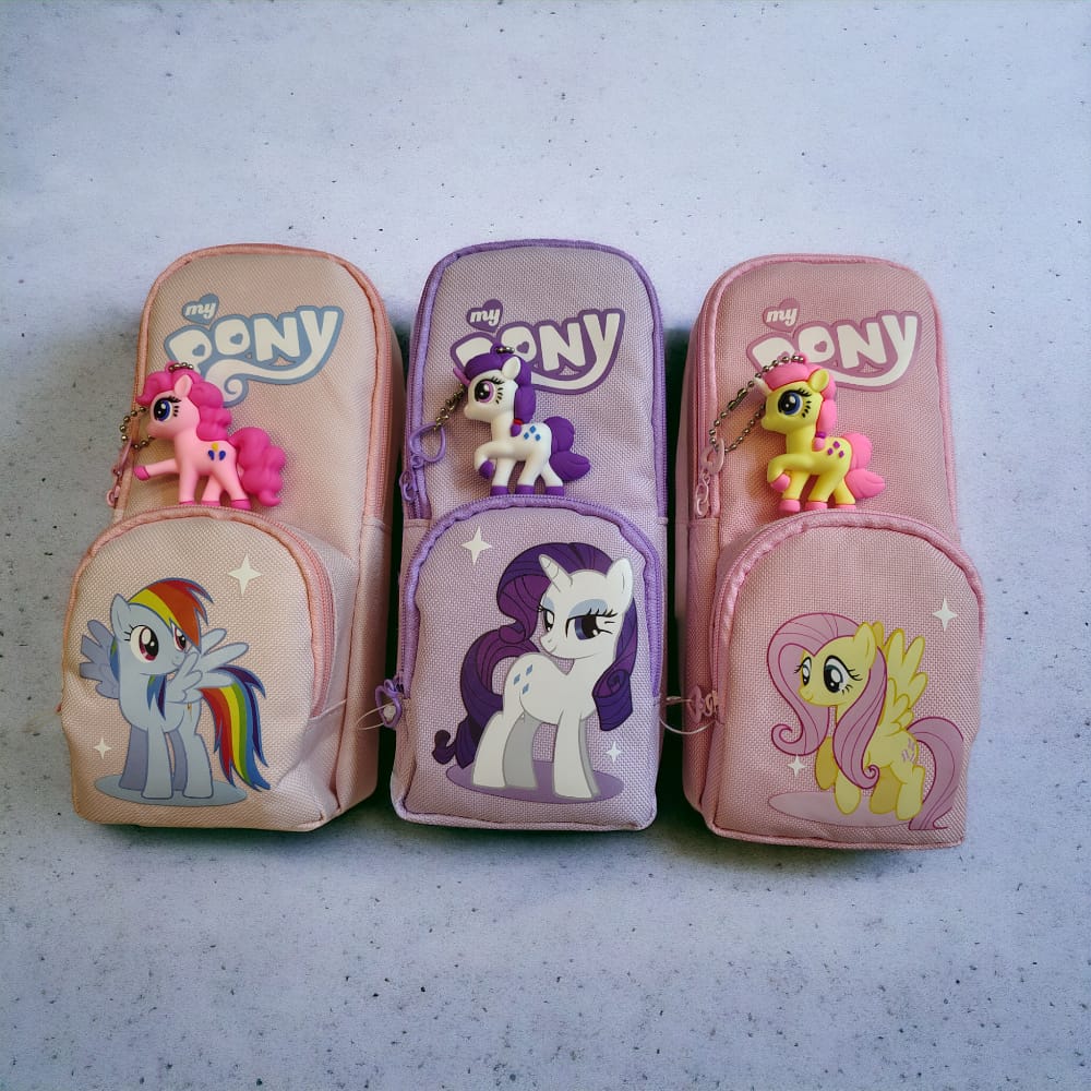 My Pony-Themed Pencil Pouch with Keychain