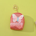 Load image into Gallery viewer, Glitter Butterfly Mini Backpack Keychain – Cute Coin Pouch for Girls &amp; Women
