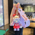 Load image into Gallery viewer, Cute bunny cartoon keychain with red dress-TinyBo
