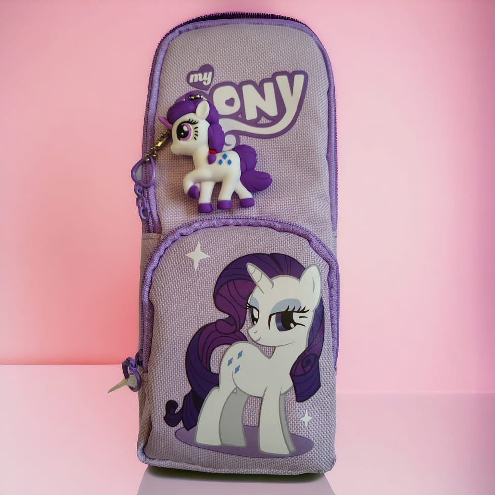 My Pony-Themed Pencil Pouch with Keychain