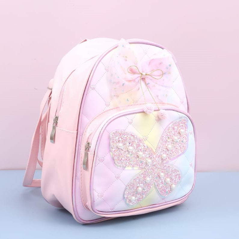 Printed Butterfly Theme Mini Backpack. - TinyBo