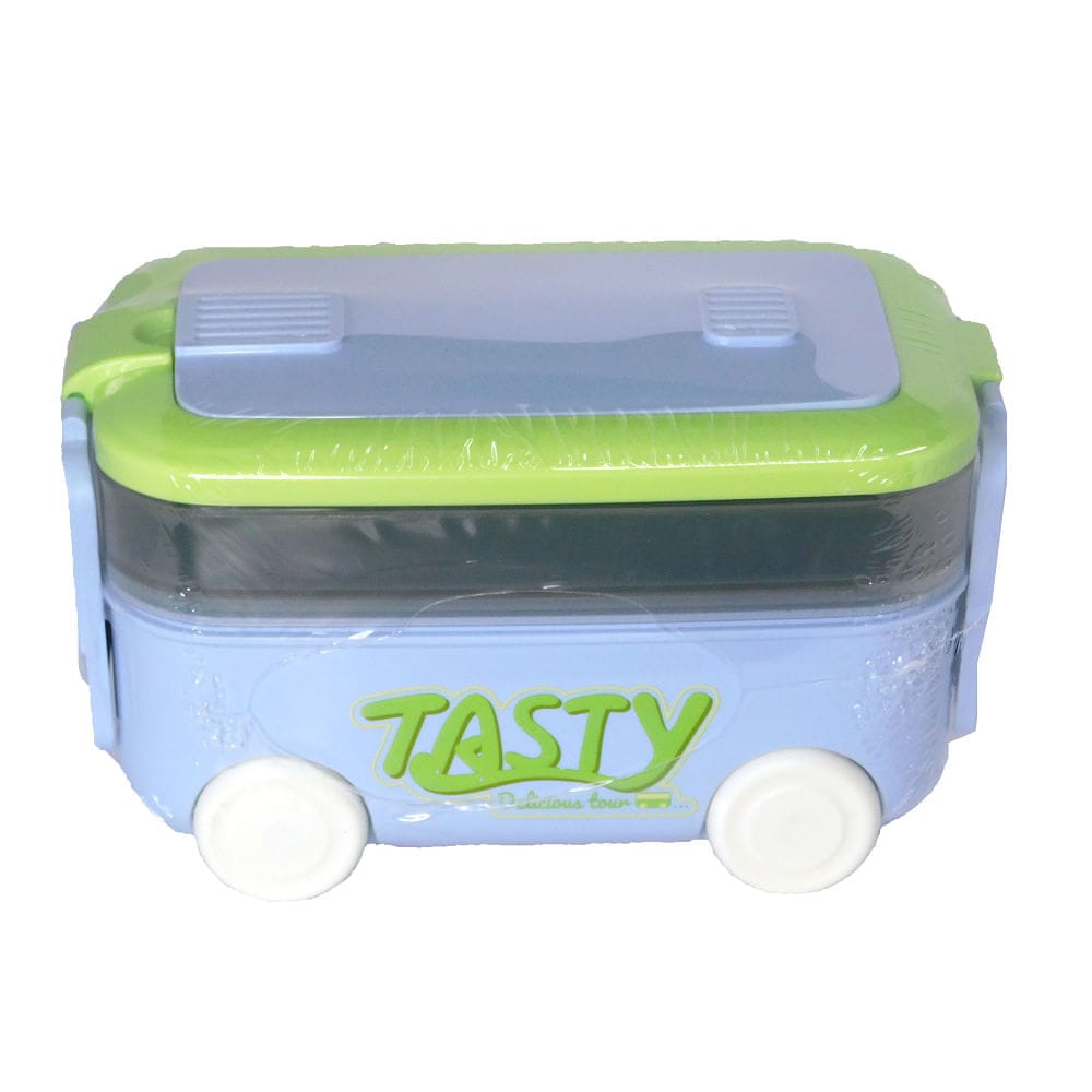 Stackable Bus Shape Lunch Box with Cutlery – Leak-Proof Bento Box for Kids