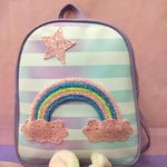 Load image into Gallery viewer, Colourful Rainbow Theme Mini Backpack. - TinyBo
