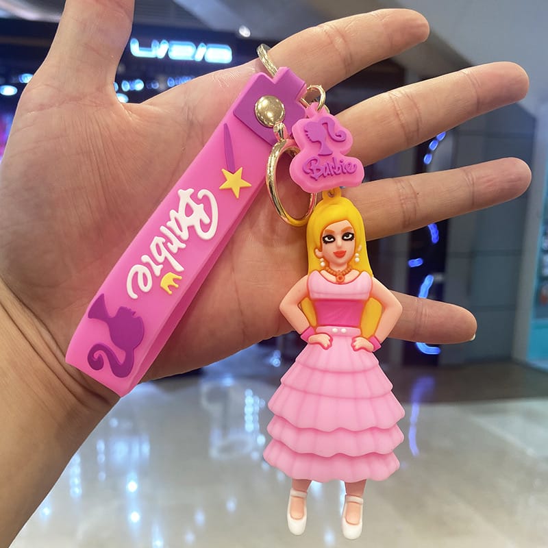 Cute Barbie Girl Keychain – Kawaii Cartoon Bag Charm for Girls