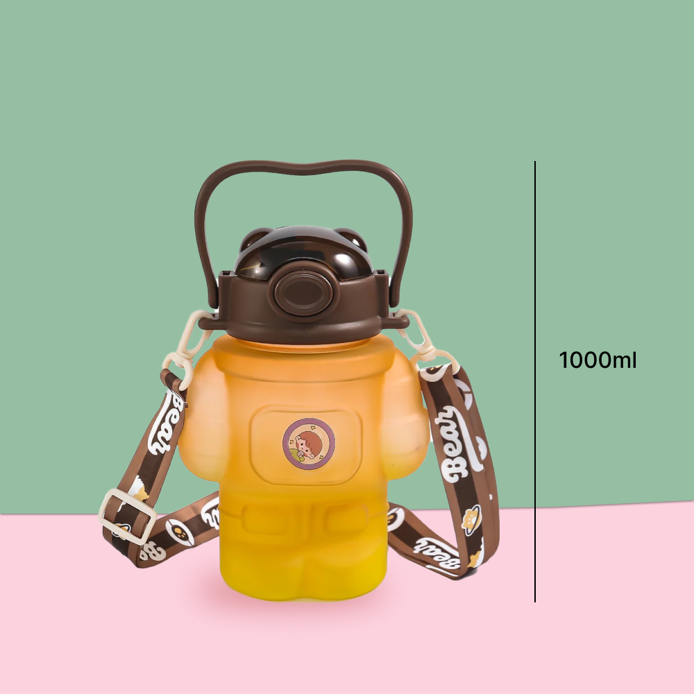 Robot Theme Matte Tumbler Water Bottle 1L