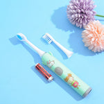Load image into Gallery viewer, Kids cartoon-themed electric toothbrush with detachable heads &amp; AA battery

