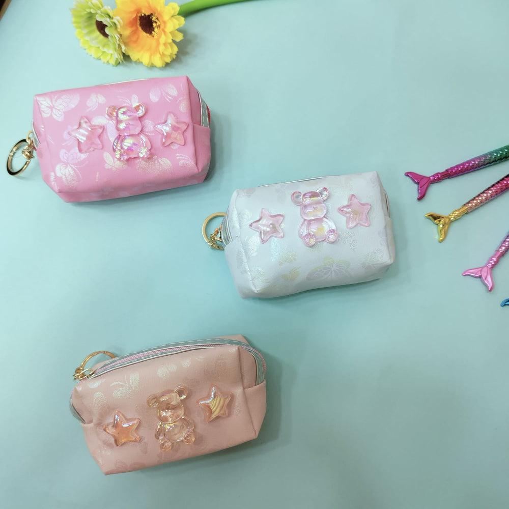 Cute bear charm coin pouch collection in pastel colors-TinyBo
