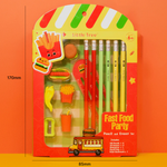 Load image into Gallery viewer, Little Tree Fast Food Party Pencil And Eraser 13Pcs Combo Set.
