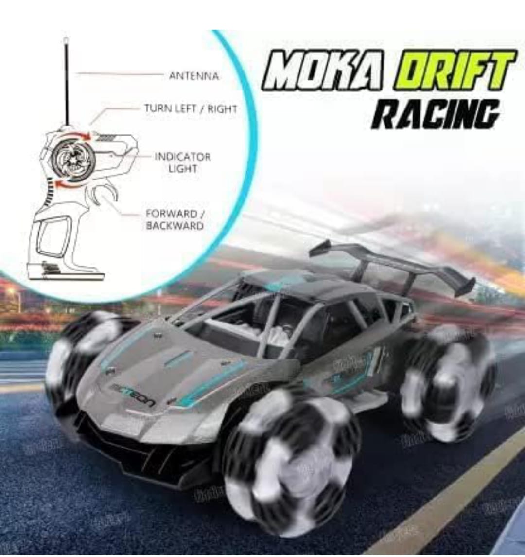 Moka Drift Racing RC Car with high-speed spinning wheels and remote controller