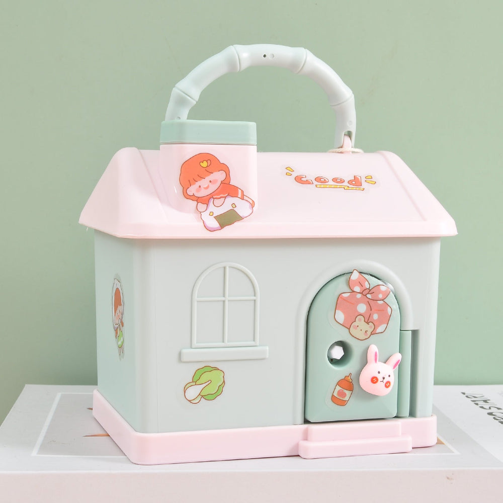 Children's savings bank shaped like a colorful house-TinyBo