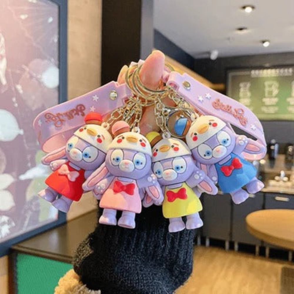 colorful kawaii linabell keychains with pastel wrist straps-TinyBo