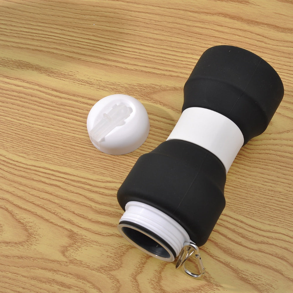 Colorful silicone water bottles that compress for easy storage