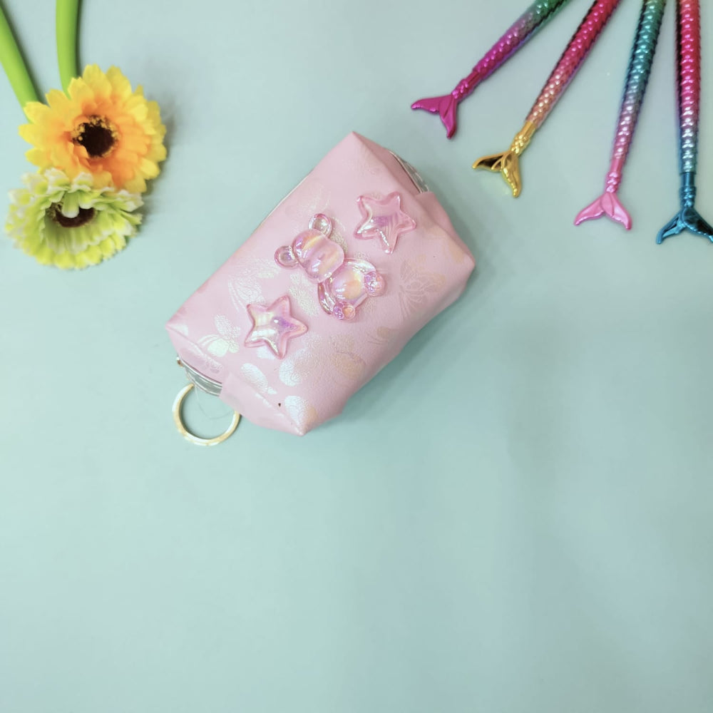 Small zipper pouch with bear and stars for kids