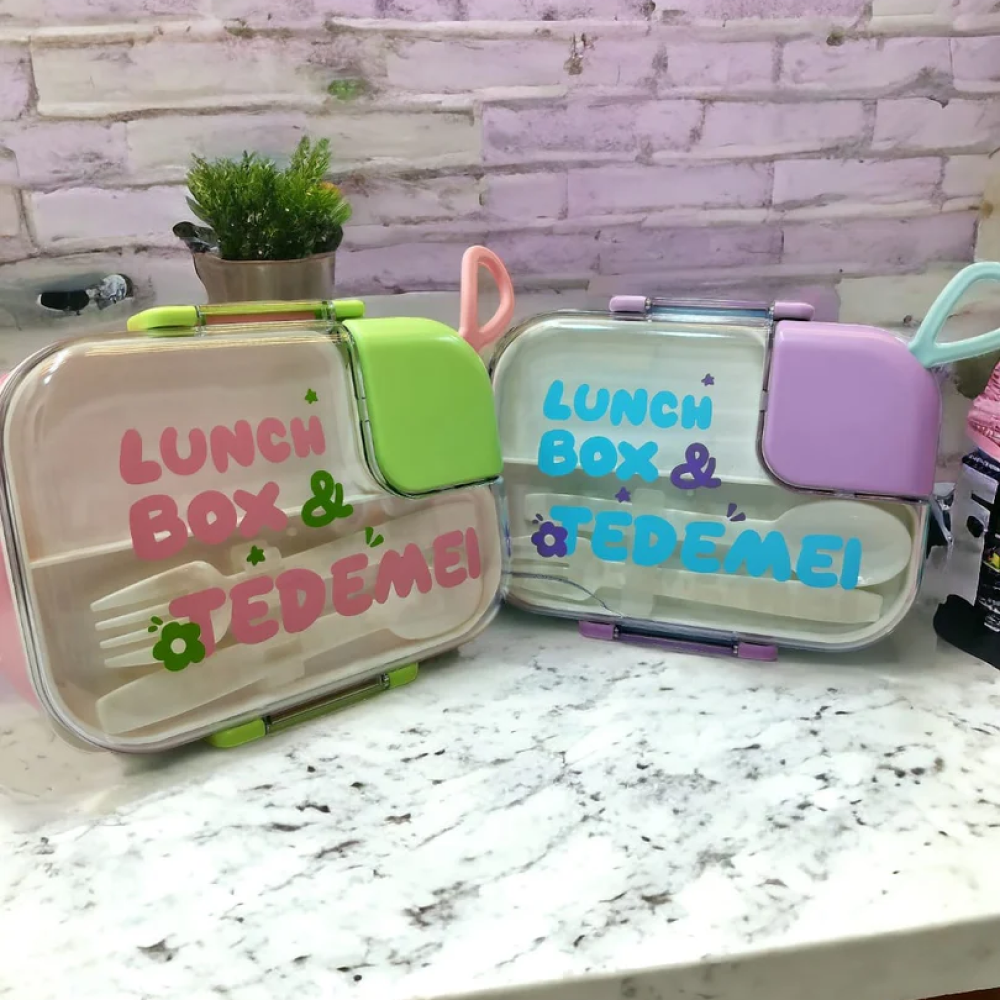 Spacious Lunch Box With Cutlery (1.1L) - TinyBo