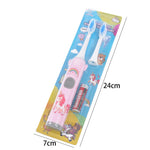 Load image into Gallery viewer, Pink unicorn-themed electric toothbrush for kids with card packaging on a white background
