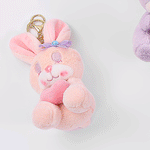 Load image into Gallery viewer, Supper soft fluffy rabbit doll plush keychain. - TinyBo
