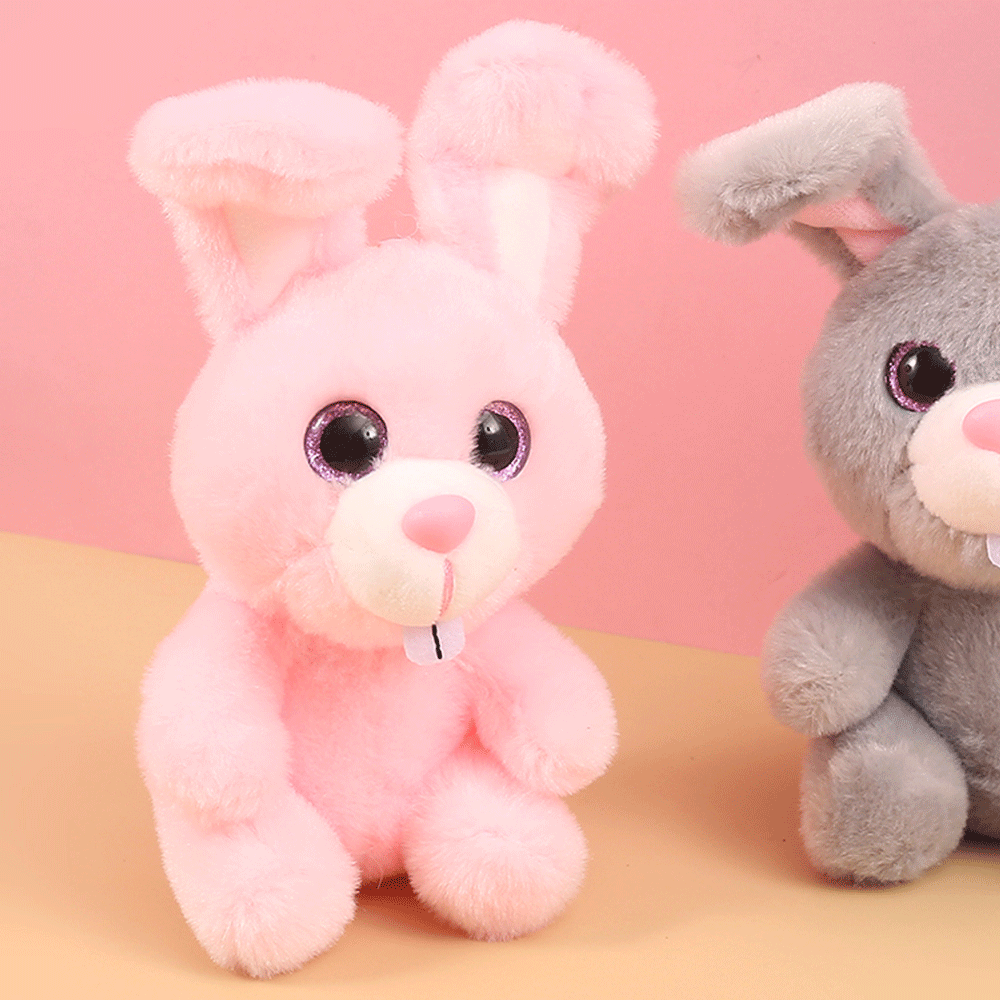 Fluffy Rabbit Plush Doll Keychain.