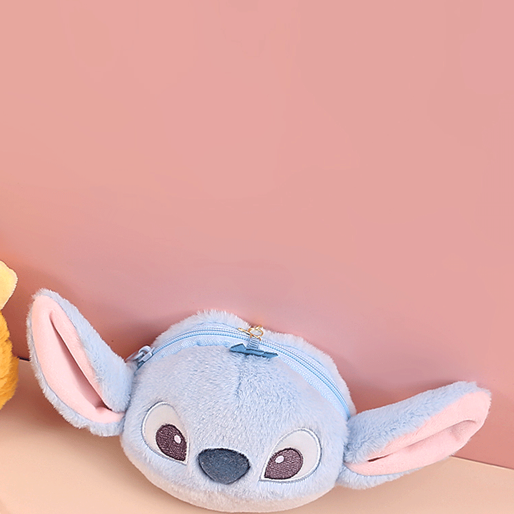 Stitch Plush 2 In 1 Keychain & Pouch.