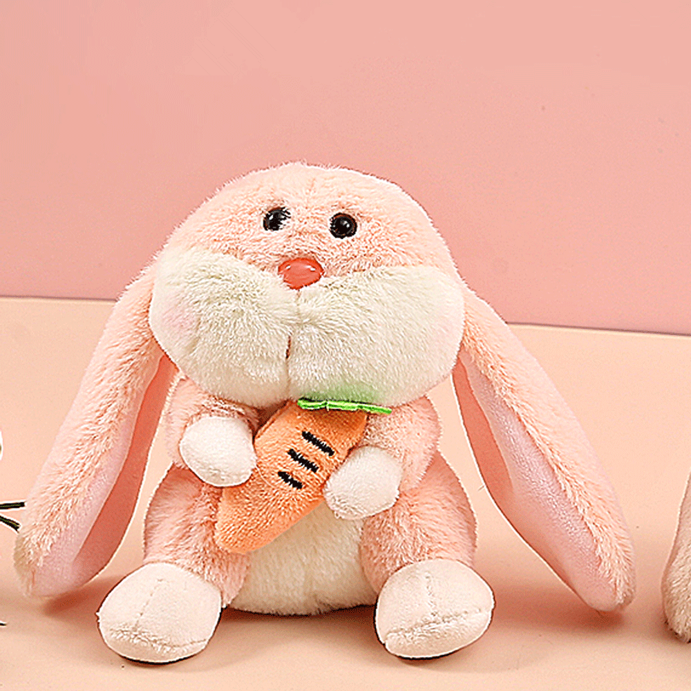 Stylish rabbit plush soft-toy keychain