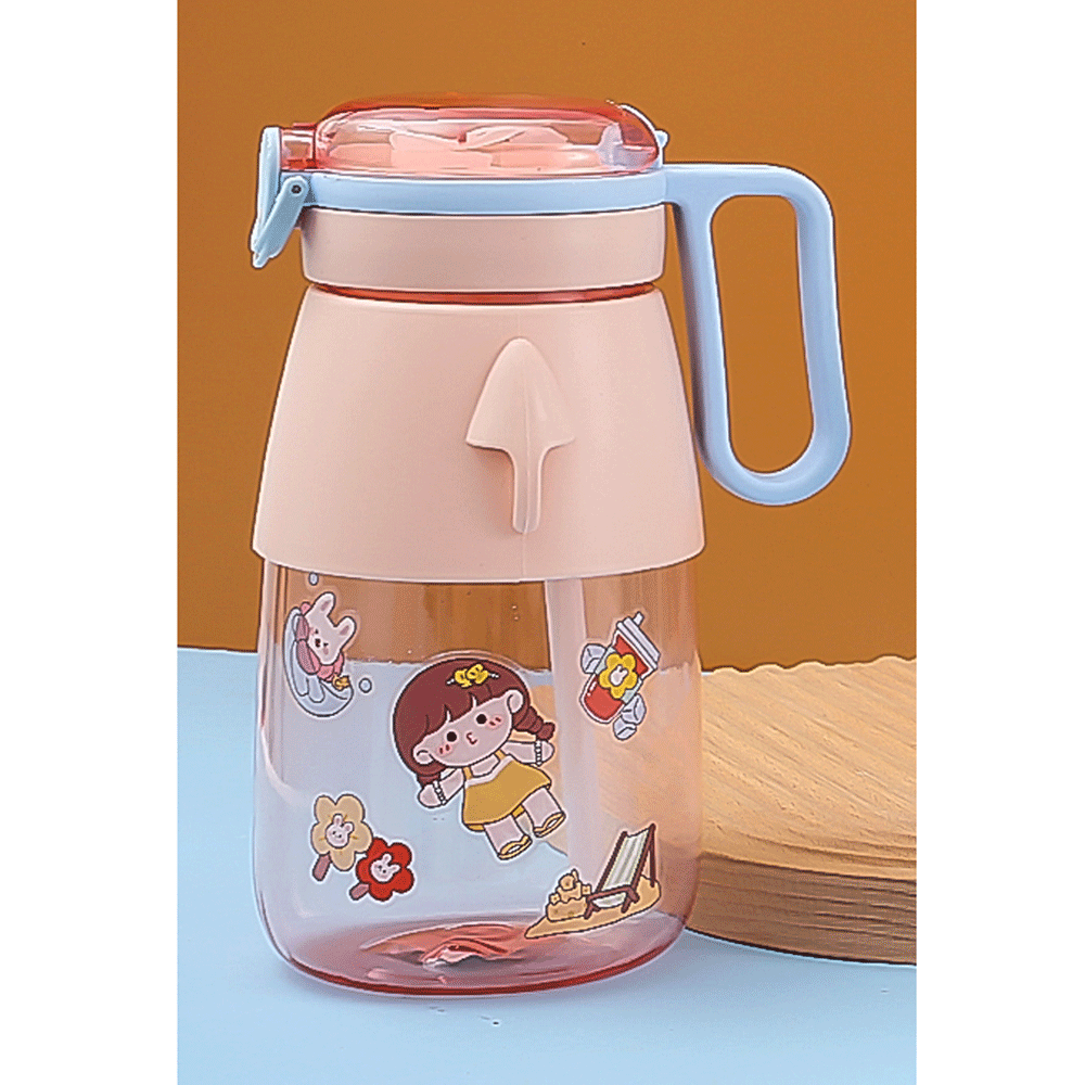 Big Belly Sipper Bottle With Kawaii Sticker. - TinyBo