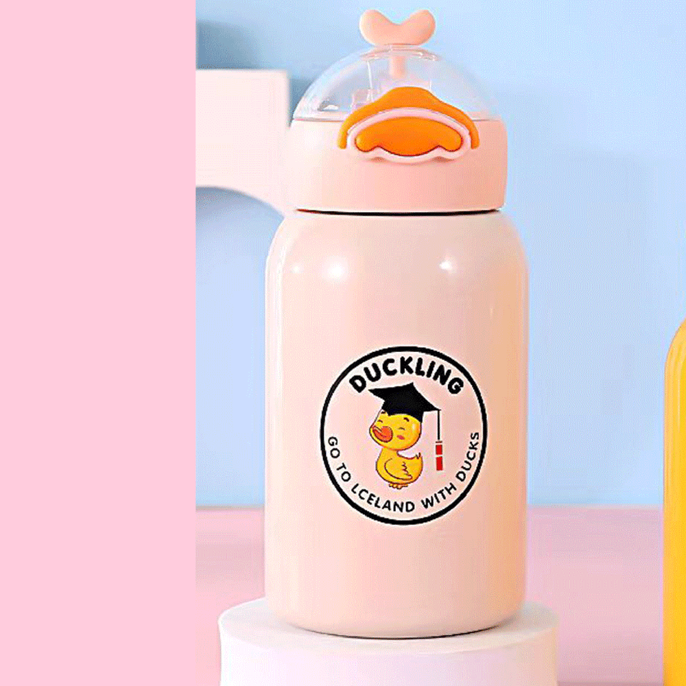 Premium quality cute duckling kids sipper bottle.(400mL) - TinyBo